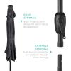 imageBest Choice Products 10ft Solar Polyester LED Lighted Patio Umbrella wTilt Adjustment and UVResistant Fabric  Striped BlackGray