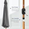 imageBest Choice Products 10ft Solar Polyester LED Lighted Patio Umbrella wTilt Adjustment and UVResistant Fabric  Striped BlackGray