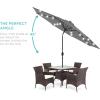imageBest Choice Products 10ft Solar Polyester LED Lighted Patio Umbrella wTilt Adjustment and UVResistant Fabric  Striped BlackGray
