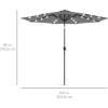 imageBest Choice Products 10ft Solar Polyester LED Lighted Patio Umbrella wTilt Adjustment and UVResistant Fabric  Striped BlackGray