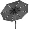 imageBest Choice Products 10ft Solar Polyester LED Lighted Patio Umbrella wTilt Adjustment and UVResistant Fabric  Striped BlackGray