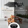 imageBest Choice Products 10ft Solar Polyester LED Lighted Patio Umbrella wTilt Adjustment and UVResistant Fabric  Striped BlackGray