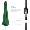imageBest Choice Products 10ft Solar Polyester LED Lighted Patio Umbrella wTilt Adjustment and UVResistant Fabric  Striped BlackGreen