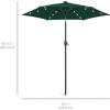 imageBest Choice Products 10ft Solar Polyester LED Lighted Patio Umbrella wTilt Adjustment and UVResistant Fabric  Striped BlackGreen