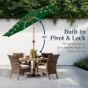 imageBest Choice Products 10ft Solar Polyester LED Lighted Patio Umbrella wTilt Adjustment and UVResistant Fabric  Striped BlackGreen