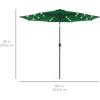 imageBest Choice Products 10ft Solar Polyester LED Lighted Patio Umbrella wTilt Adjustment and UVResistant Fabric  Striped BlackGreen
