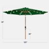 imageBest Choice Products 10ft Solar Polyester LED Lighted Patio Umbrella wTilt Adjustment and UVResistant Fabric  Striped BlackGreen