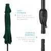 imageBest Choice Products 10ft Solar Polyester LED Lighted Patio Umbrella wTilt Adjustment and UVResistant Fabric  Striped BlackGreen