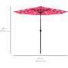 imageBest Choice Products 10ft Solar Polyester LED Lighted Patio Umbrella wTilt Adjustment and UVResistant Fabric  Striped BlackHot Pink