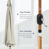 imageBest Choice Products 10ft Solar Polyester LED Lighted Patio Umbrella wTilt Adjustment and UVResistant Fabric  Striped BlackIvory