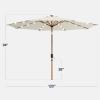 imageBest Choice Products 10ft Solar Polyester LED Lighted Patio Umbrella wTilt Adjustment and UVResistant Fabric  Striped BlackIvory