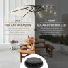 imageBest Choice Products 10ft Solar Polyester LED Lighted Patio Umbrella wTilt Adjustment and UVResistant Fabric  Striped BlackIvory