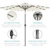 imageBest Choice Products 10ft Solar Polyester LED Lighted Patio Umbrella wTilt Adjustment and UVResistant Fabric  Striped BlackIvory