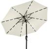 imageBest Choice Products 10ft Solar Polyester LED Lighted Patio Umbrella wTilt Adjustment and UVResistant Fabric  Striped BlackIvory