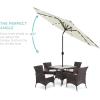 imageBest Choice Products 10ft Solar Polyester LED Lighted Patio Umbrella wTilt Adjustment and UVResistant Fabric  Striped BlackIvory