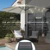 imageBest Choice Products 10ft Solar Polyester LED Lighted Patio Umbrella wTilt Adjustment and UVResistant Fabric  Striped BlackIvory