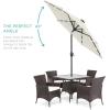 imageBest Choice Products 10ft Solar Polyester LED Lighted Patio Umbrella wTilt Adjustment and UVResistant Fabric  Striped BlackIvory
