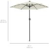 imageBest Choice Products 10ft Solar Polyester LED Lighted Patio Umbrella wTilt Adjustment and UVResistant Fabric  Striped BlackIvory