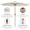 imageBest Choice Products 10ft Solar Polyester LED Lighted Patio Umbrella wTilt Adjustment and UVResistant Fabric  Striped BlackIvory