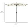 imageBest Choice Products 10ft Solar Polyester LED Lighted Patio Umbrella wTilt Adjustment and UVResistant Fabric  Striped BlackIvory