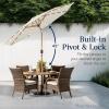 imageBest Choice Products 10ft Solar Polyester LED Lighted Patio Umbrella wTilt Adjustment and UVResistant Fabric  Striped BlackIvory