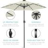 imageBest Choice Products 10ft Solar Polyester LED Lighted Patio Umbrella wTilt Adjustment and UVResistant Fabric  Striped BlackIvory