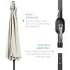 imageBest Choice Products 10ft Solar Polyester LED Lighted Patio Umbrella wTilt Adjustment and UVResistant Fabric  Striped BlackIvory