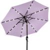 imageBest Choice Products 10ft Solar Polyester LED Lighted Patio Umbrella wTilt Adjustment and UVResistant Fabric  Striped BlackLavender