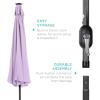 imageBest Choice Products 10ft Solar Polyester LED Lighted Patio Umbrella wTilt Adjustment and UVResistant Fabric  Striped BlackLavender