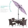 imageBest Choice Products 10ft Solar Polyester LED Lighted Patio Umbrella wTilt Adjustment and UVResistant Fabric  Striped BlackLavender