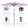imageBest Choice Products 10ft Solar Polyester LED Lighted Patio Umbrella wTilt Adjustment and UVResistant Fabric  Striped BlackLavender