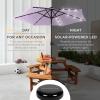 imageBest Choice Products 10ft Solar Polyester LED Lighted Patio Umbrella wTilt Adjustment and UVResistant Fabric  Striped BlackLavender