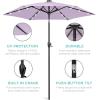 imageBest Choice Products 10ft Solar Polyester LED Lighted Patio Umbrella wTilt Adjustment and UVResistant Fabric  Striped BlackLavender