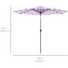 imageBest Choice Products 10ft Solar Polyester LED Lighted Patio Umbrella wTilt Adjustment and UVResistant Fabric  Striped BlackLavender