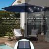 imageBest Choice Products 10ft Solar Polyester LED Lighted Patio Umbrella wTilt Adjustment and UVResistant Fabric  Striped BlackNavy