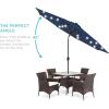 imageBest Choice Products 10ft Solar Polyester LED Lighted Patio Umbrella wTilt Adjustment and UVResistant Fabric  Striped BlackNavy