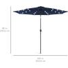 imageBest Choice Products 10ft Solar Polyester LED Lighted Patio Umbrella wTilt Adjustment and UVResistant Fabric  Striped BlackNavy