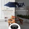 imageBest Choice Products 10ft Solar Polyester LED Lighted Patio Umbrella wTilt Adjustment and UVResistant Fabric  Striped BlackNavy Blue