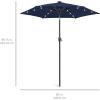 imageBest Choice Products 10ft Solar Polyester LED Lighted Patio Umbrella wTilt Adjustment and UVResistant Fabric  Striped BlackNavy Blue