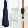 imageBest Choice Products 10ft Solar Polyester LED Lighted Patio Umbrella wTilt Adjustment and UVResistant Fabric  Striped BlackNavy Blue