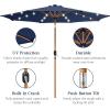 imageBest Choice Products 10ft Solar Polyester LED Lighted Patio Umbrella wTilt Adjustment and UVResistant Fabric  Striped BlackNavy Blue
