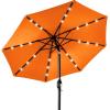 imageBest Choice Products 10ft Solar Polyester LED Lighted Patio Umbrella wTilt Adjustment and UVResistant Fabric  Striped BlackOrange