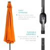 imageBest Choice Products 10ft Solar Polyester LED Lighted Patio Umbrella wTilt Adjustment and UVResistant Fabric  Striped BlackOrange