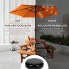 imageBest Choice Products 10ft Solar Polyester LED Lighted Patio Umbrella wTilt Adjustment and UVResistant Fabric  Striped BlackOrange