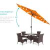 imageBest Choice Products 10ft Solar Polyester LED Lighted Patio Umbrella wTilt Adjustment and UVResistant Fabric  Striped BlackOrange