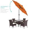 imageBest Choice Products 10ft Solar Polyester LED Lighted Patio Umbrella wTilt Adjustment and UVResistant Fabric  Striped BlackOrange