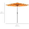 imageBest Choice Products 10ft Solar Polyester LED Lighted Patio Umbrella wTilt Adjustment and UVResistant Fabric  Striped BlackOrange