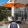 imageBest Choice Products 10ft Solar Polyester LED Lighted Patio Umbrella wTilt Adjustment and UVResistant Fabric  Striped BlackOrange