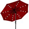 imageBest Choice Products 10ft Solar Polyester LED Lighted Patio Umbrella wTilt Adjustment and UVResistant Fabric  Striped BlackRed
