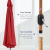 imageBest Choice Products 10ft Solar Polyester LED Lighted Patio Umbrella wTilt Adjustment and UVResistant Fabric  Striped BlackRed